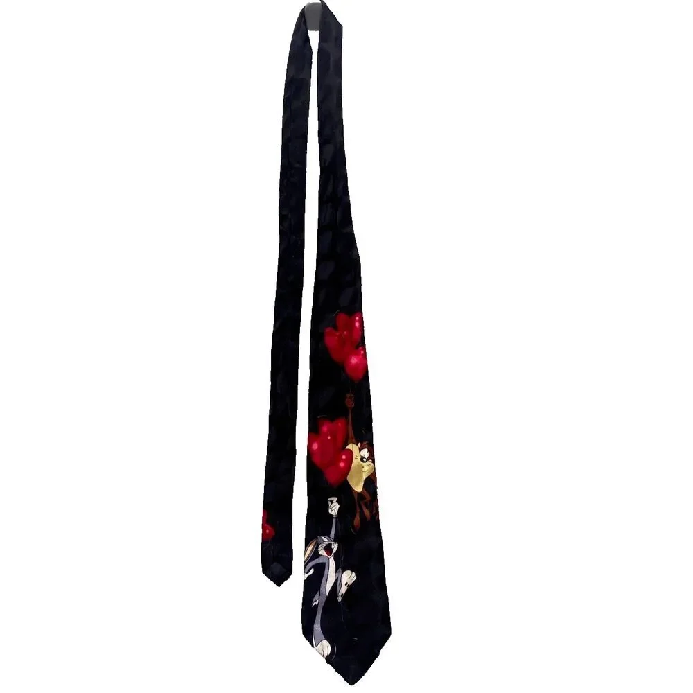 Vintage Looney Tunes Mania Tie Adult Bugs Bunny‎ Taz Valentine NWT NOS